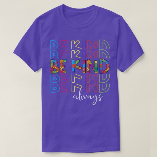 Cute Puzzle Piece Kindness Autism Awareness Month  Tシャツ (デザイン正面)