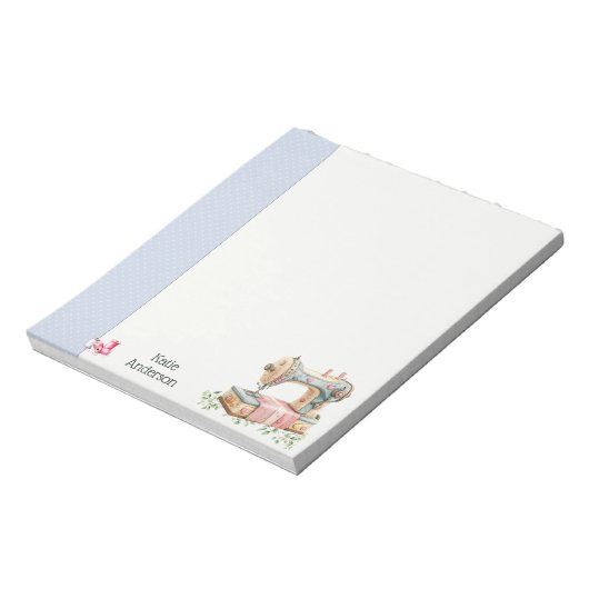 Cute Quirky Sewing Machine  ノートパッド (回転)