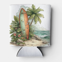 CUTE QUIRKY SUMMER BEACH SCENE 缶クーラー