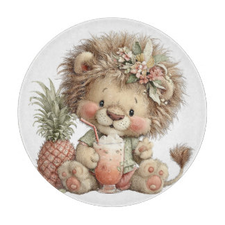 CUTE QUIRKY SUMMER THEMED LION CUB カッティングボード