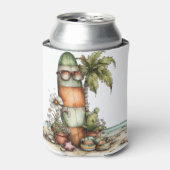 CUTE QUIRKY SUMMER TROPICAL BEACH SCENE 缶クーラー (缶正面)