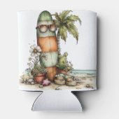 CUTE QUIRKY SUMMER TROPICAL BEACH SCENE 缶クーラー (裏面)