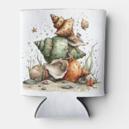 CUTE QUIRKY SUMMER TROPICAL SEASHELLS 缶クーラー