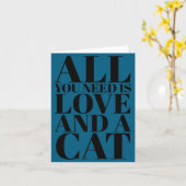 Cute Quote All You Need Is Love And A Cat カード (黄色い花)