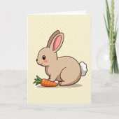 Cute Rabbit And Carrot Art Card カード (正面)