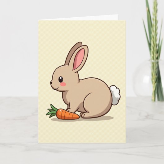 Cute Rabbit And Carrot Art Card カード (正面)