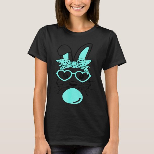 Cute Rabbit Bunny Blowing Bubble Gum Easter Day Tシャツ (正面)