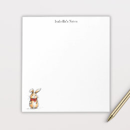 Cute Rabbit Bunny Illustration Personalized ノートパッド