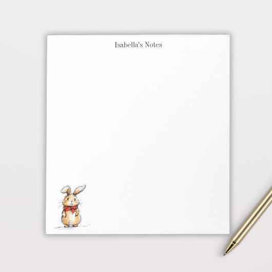 Cute Rabbit Bunny Illustration Personalized ノートパッド