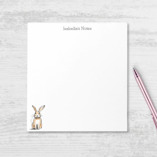 Cute Rabbit Bunny Sketch Personalized ノートパッド