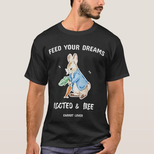 Cute Rabbit Carrot Lover T-Shirt | Feed Your Dream Tシャツ (正面)