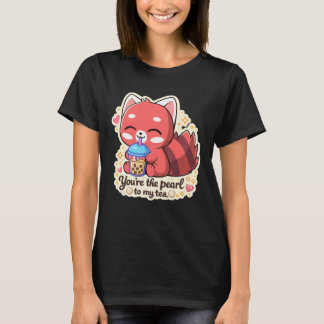 Cute Rabbit drinking bubble tea, boba tea Tシャツ