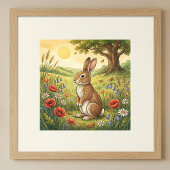 Cute Rabbit Forest Animals Nursery Poster ポスター