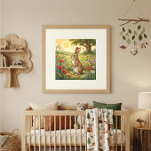 Cute Rabbit Forest Animals Nursery Poster ポスター