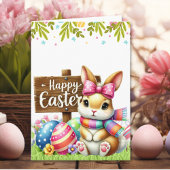Cute Rabbit 'HAPPY EASTER' Card  カード