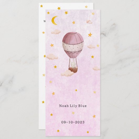 Cute Rabbit In Magical Night With Moon And Stars (正面/裏面)