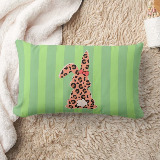 Cute Rabbit Leopard ランバークッション (ブランケット)