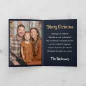 Cute Rabbit Nordic Woodland Merry Christmas Photo  シーズンカード (内部)