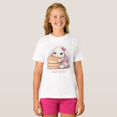 Cute Rabbit & Pancake - Adorable Breakfast Sweet Tシャツ (正面フル)