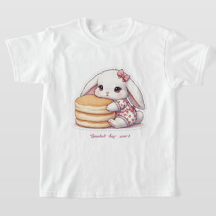 Cute Rabbit & Pancake - Adorable Breakfast Sweet Tシャツ