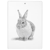Cute Rabbit Pencil Drawing クリップボード (裏面)