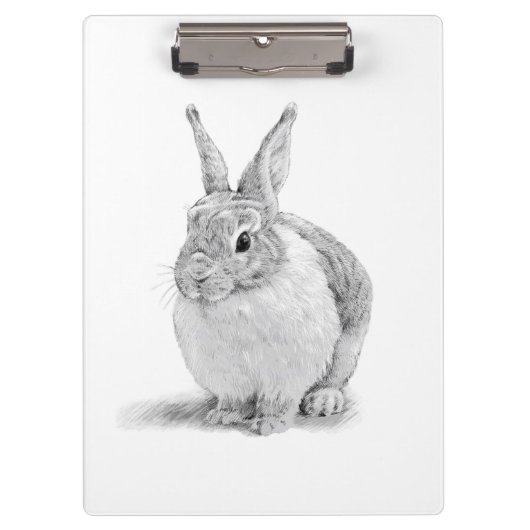 Cute Rabbit Pencil Drawing クリップボード (正面)