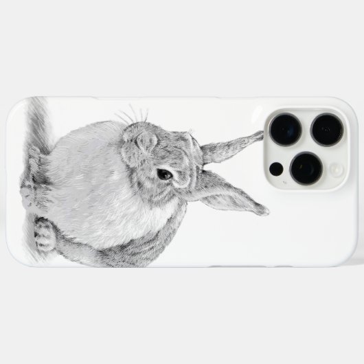Cute Rabbit Pencil Drawing Case-Mate iPhoneケース (裏面 (横))