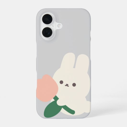 Cute Rabbit Phone Case – Aesthetic Bunny Design iPhone 16ケース (裏面)
