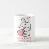 Cute Rabbit, Some Bunny Loves You Pun コーヒーマグカップ (中央)