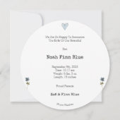 Cute Rabbit Sweet Animal Baby Announcement Card 招待状 (裏面)