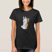 Cute rabbit that hugs a carrot with hearts Premium Tシャツ (正面)