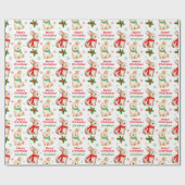 Cute Rabbit Winter Scarf Holidays Christmas ラッピングペーパー (フラット)