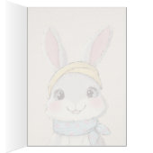 Cute Rabbit with Bandana Kids Birthday Invitation (内側 (右))