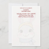 Cute Rabbit with Bandana Kids Birthday Invitation 招待状 (裏面)