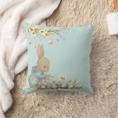 cute rabbit with duck クッション (ブランケット)