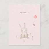 Cute Rabbit With Flowers Baby Girl Daughter ポストカード (正面)