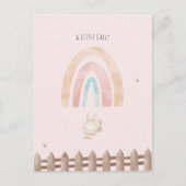 Cute Rabbit With Rainbow Baby Girl Daughter ポストカード (正面)