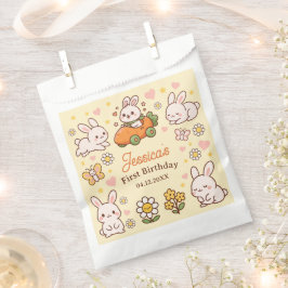 Cute Rabbits Easter 1st Birthday Party Favor Bags フェイバーバッグ