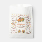 Cute Rabbits Easter 1st Birthday Party Favor Bags フェイバーバッグ (正面)