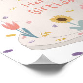 Cute Rabbits on Cake Joint Birthday Sister Welcome ポスター (角)