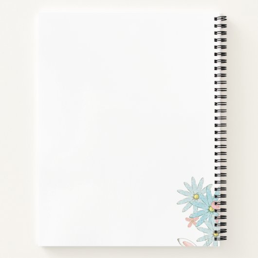 Cute rabbits with flowers notebook ノートブック (裏面)