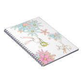 Cute rabbits with flowers notebook ノートブック (右側)