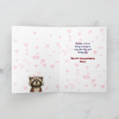 Cute Raccoon and Teddy Bear Grandson Valentine シーズンカード (内部)