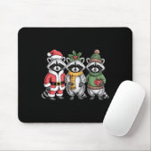 Cute Raccoon Christmas Funny Holiday Santa Claus A マウスパッド (マウス)