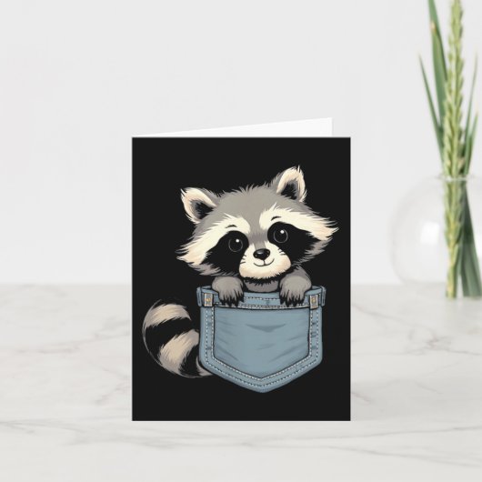 Cute Raccoon Cket Funny For Mens Womens Kids Racco カード (正面)