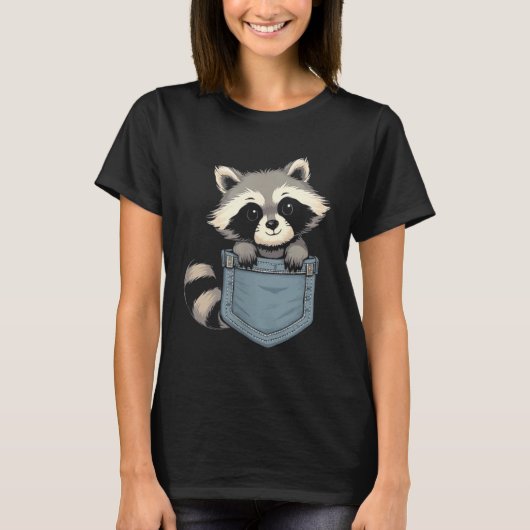 Cute Raccoon Cket Funny For Mens Womens Kids Racco Tシャツ (正面)