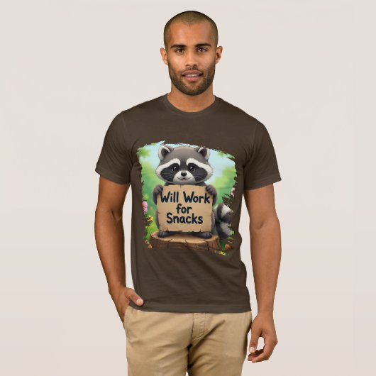 cute raccoon design with funny qoute   tシャツ (正面フル)