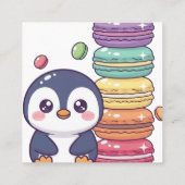 Cute Raccoon Eating Pancakes with Syrup Kawaii スクエア名刺 (裏面)