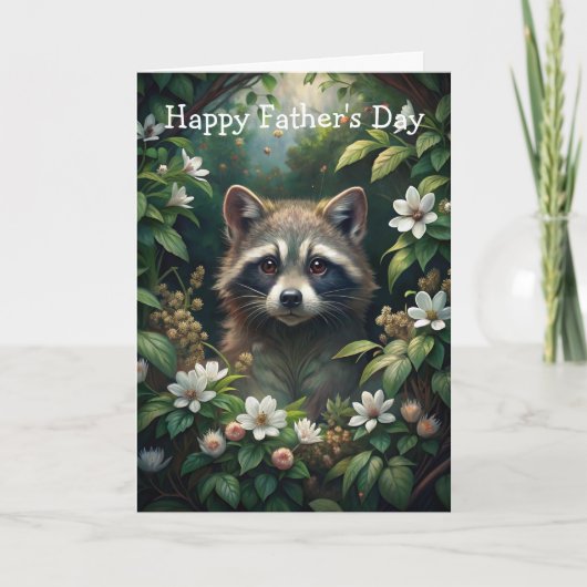 Cute Raccoon Father's Day カード (正面)