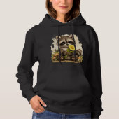 Cute Raccoon Flower Hoodie – Kawaii Animal パーカ (正面)
